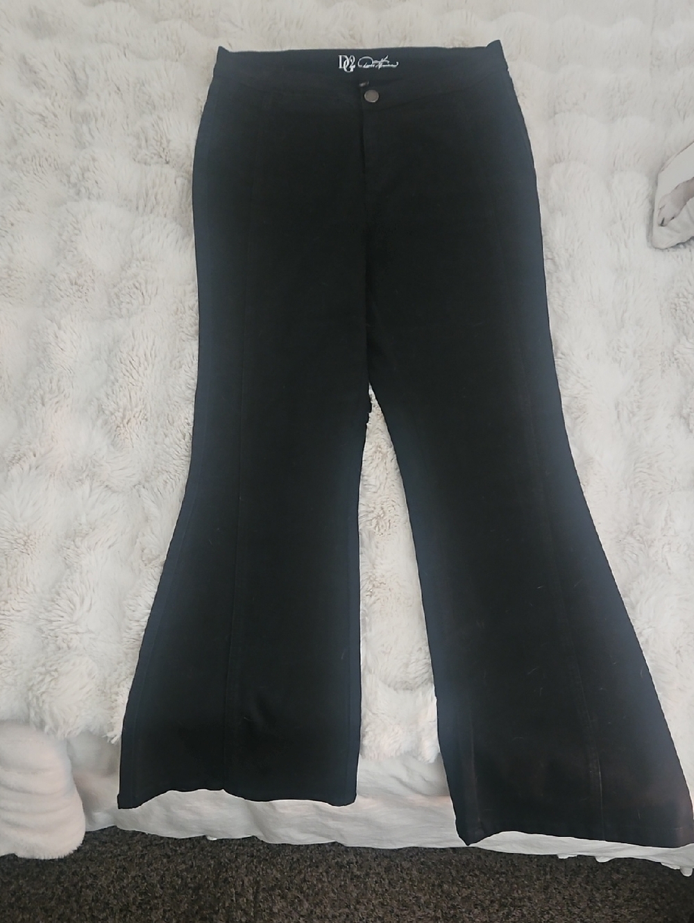 DG2 Black Flared Jeans with Signature Waistband